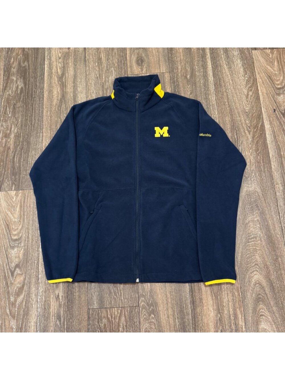 Columbia Michigan Wolverines Fleece Jacket Men's Small Blue College Sportswear